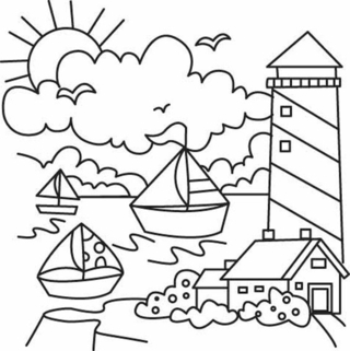 Phare 04 - Coloriages divers - Coloriages - 10doigts.fr